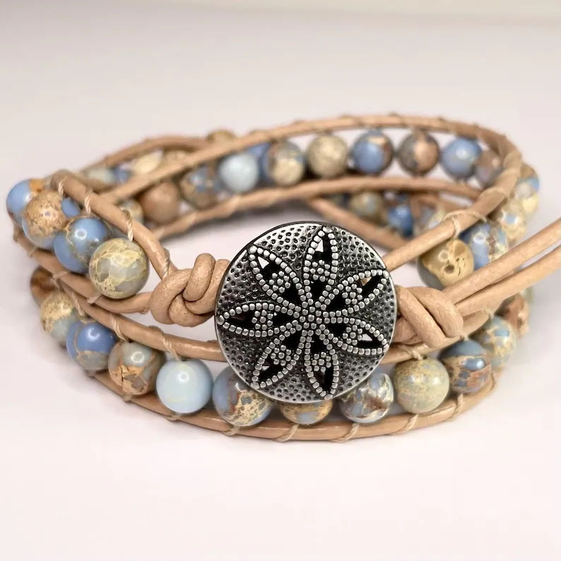 Kreative Behavior Sea Sediment Jasper beaded bracelet